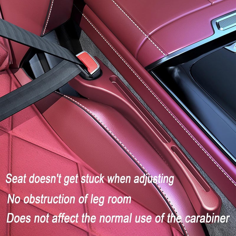 LevChall 2PCS Car Seat Gap Filler，Gap Stopper Fill Gap Between Seat and Console，Built-in Recessed Storage Organizer，Universal for Most Cars Trucks SUVs to Stop Things from Dropping（Red） - Image 5